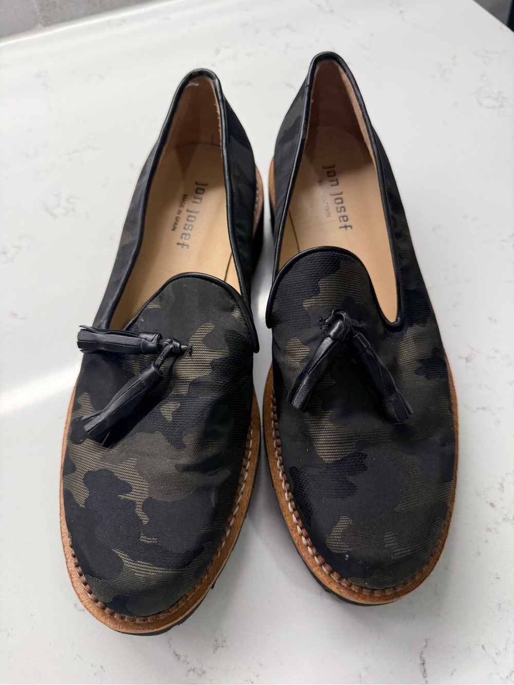 Jon Josef Black Camouflage Platform Loafers